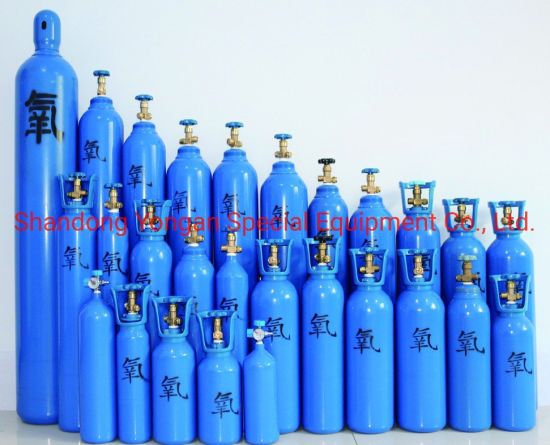 50L200bar 5.8mm High Pressure Vessel Seamless Steel Oxygen Gas Cylinder