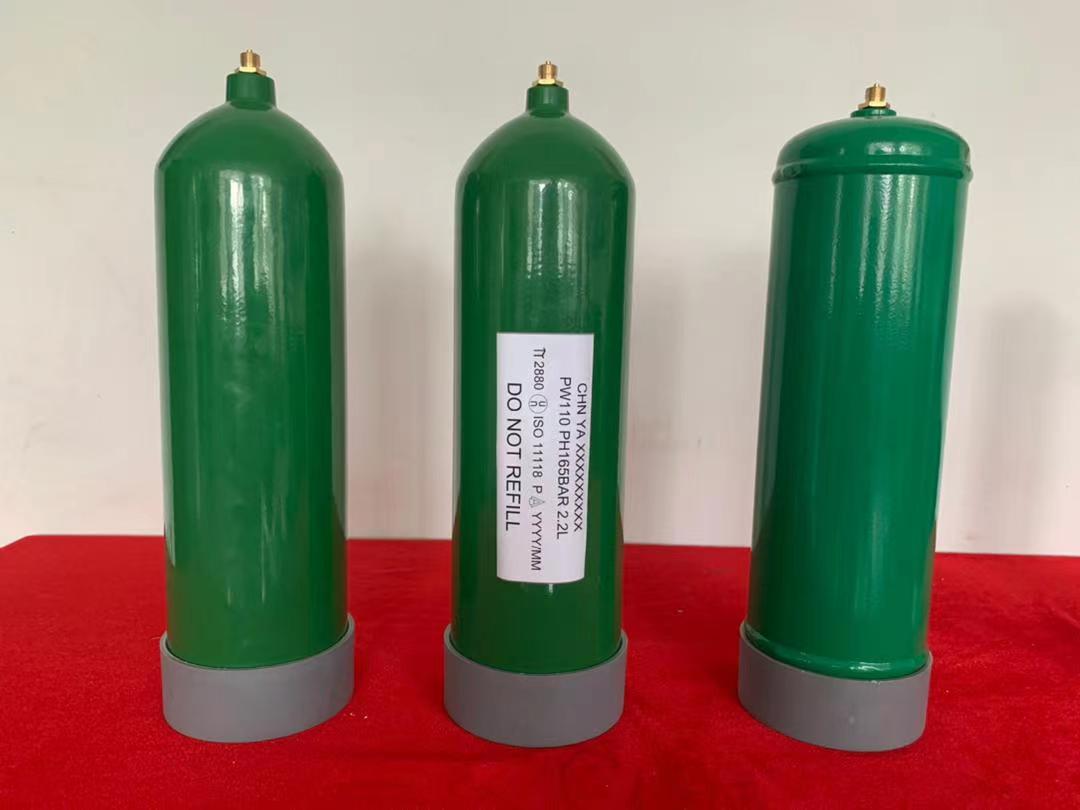 2.2L 110bar ISO11118 Tped Certificate Medical Use Food Use Disposable Gas Cylinder
