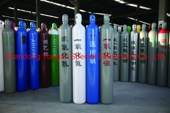 40L 150bar Seamless Steel Nitrogen/Hydrogen/Helium/Argon/Mixed Gas Cylinder